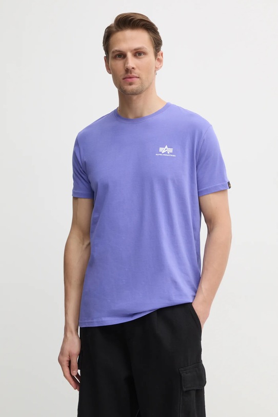 Odzież Alpha Industries t-shirt bawełniany 188505.03 fioletowy