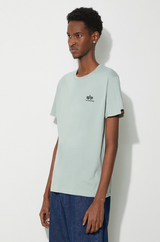 Βαμβακερό μπλουζάκι Alpha Industries πράσινο 188505.03