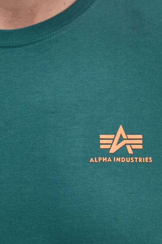 Бавовняна футболка Alpha Industries зелений 188505.03