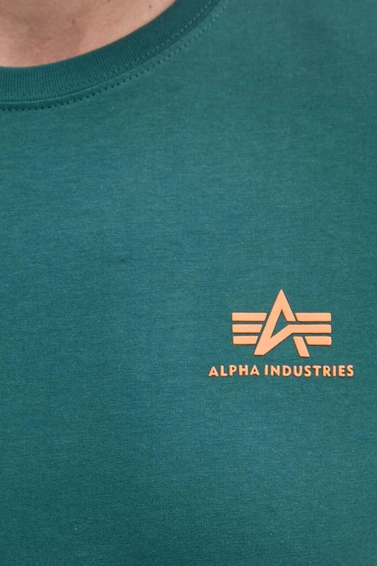 Хлопковая футболка Alpha Industries зелёный 188505.03