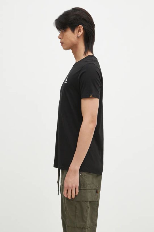 Alpha Industries cotton t-shirt Basic T Small Logo 188505.03 black SS25