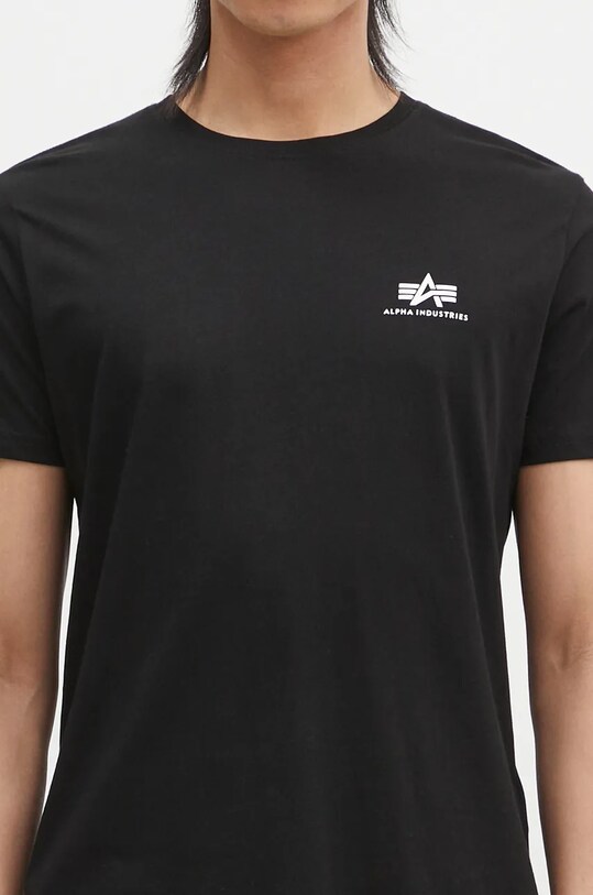 Хлопковая футболка Alpha Industries Basic T Small Logo чёрный 188505.03