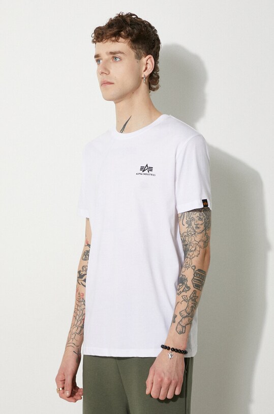 Ρούχα Βαμβακερό μπλουζάκι Alpha Industries 188505.09 λευκό