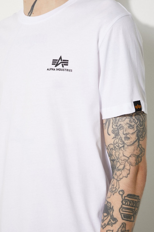 Alpha Industries tricou din bumbac Basic T Small Logo 188505.09 alb