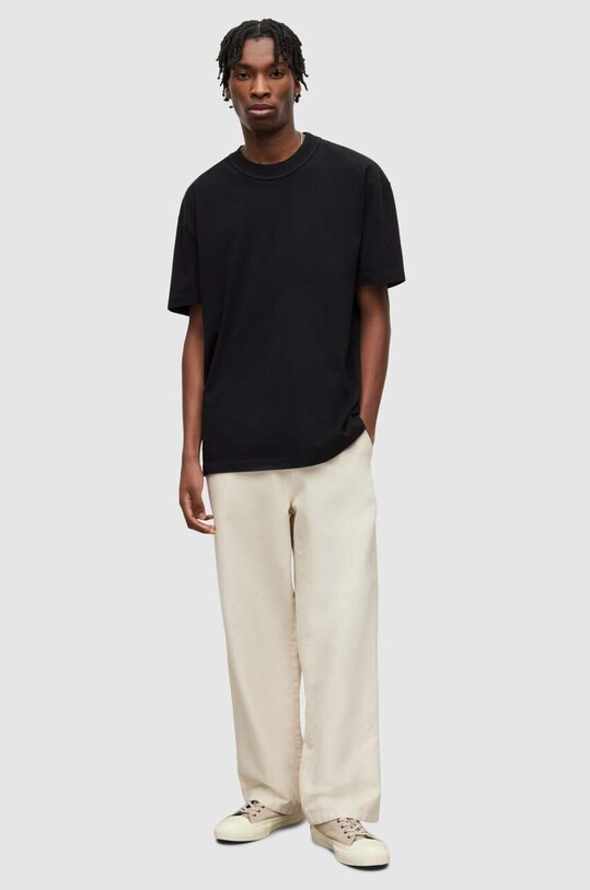 AllSaints t-shirt bawełniany ISAC SS CREW czarny MD105V