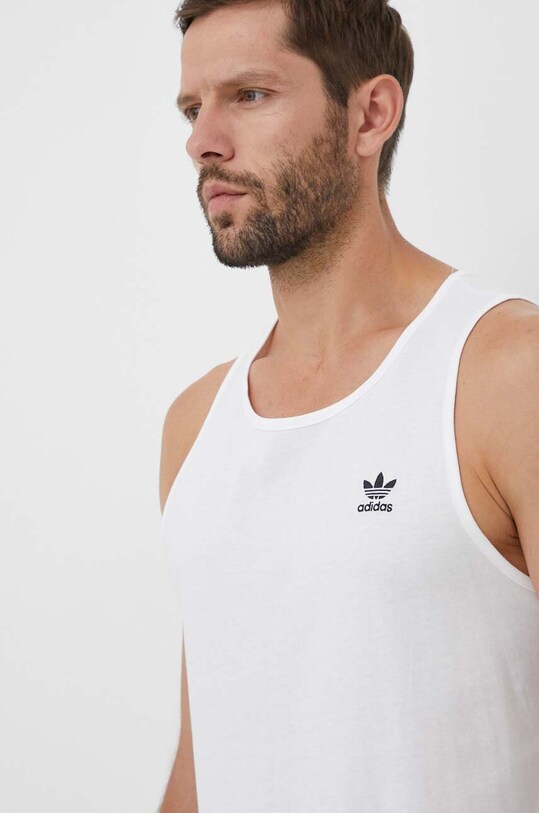 Βαμβακερό μπλουζάκι adidas Originals κανονικό λευκό IA4800