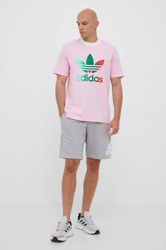 Bombažna kratka majica adidas Originals IP6968 roza SS23