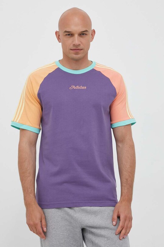 adidas Originals t-shirt bawełniany fioletowy IT8189