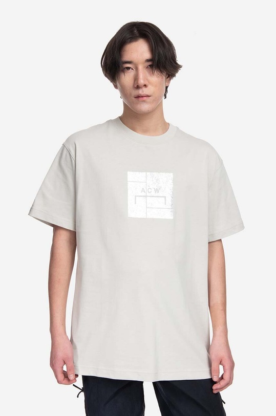 A-COLD-WALL* tricou din bumbac Foil Grid SS T-Shirt print bej ACWMTS110