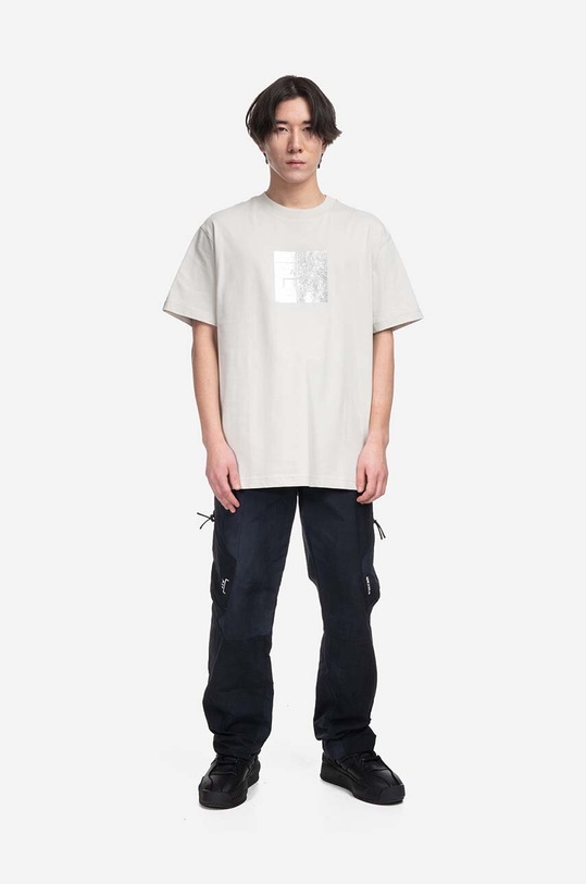 A-COLD-WALL* tricou din bumbac Foil Grid SS T-Shirt ACWMTS110 bej SS23