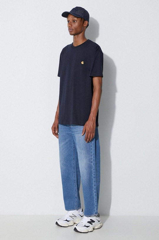 Carhartt WIP cotton T-shirt Chase I026391 navy SS23