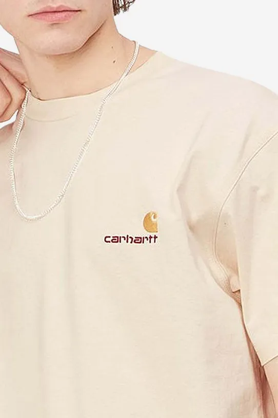 Carhartt WIP t-shirt bawełniany American Script beżowy I029956