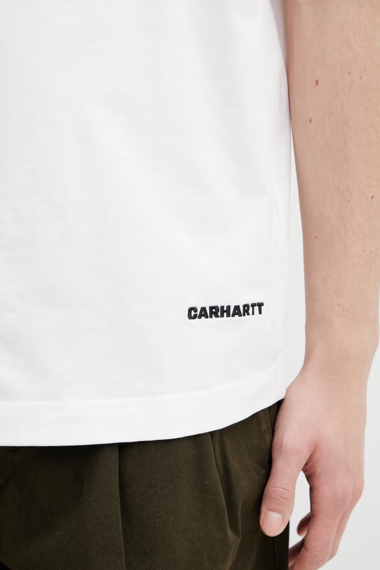 Carhartt WIP t-shirt bawełniany S/S Link Script T-Shirt biały I031373