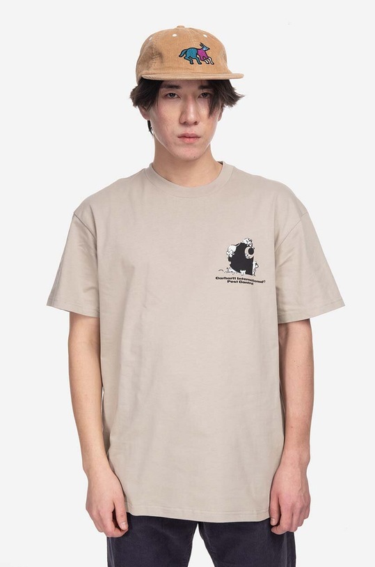 Хлопковая футболка Carhartt WIP Pest Control печать бежевый I031427