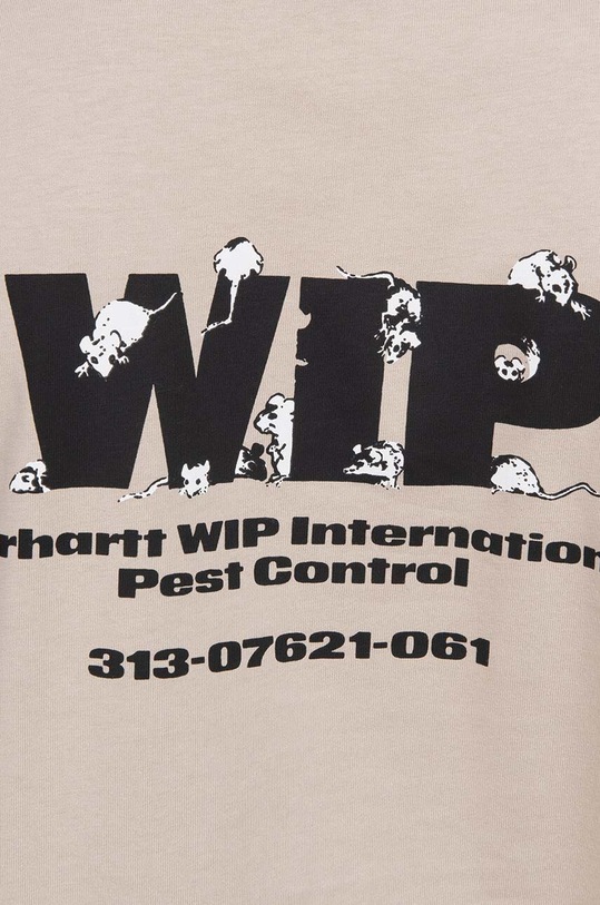Хлопковая футболка Carhartt WIP Pest Control I031427 бежевый