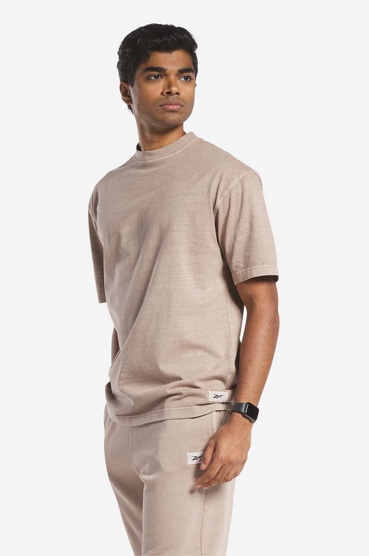 Reebok Classic t-shirt bawełniany ND Tee gładkie beżowy HS5793