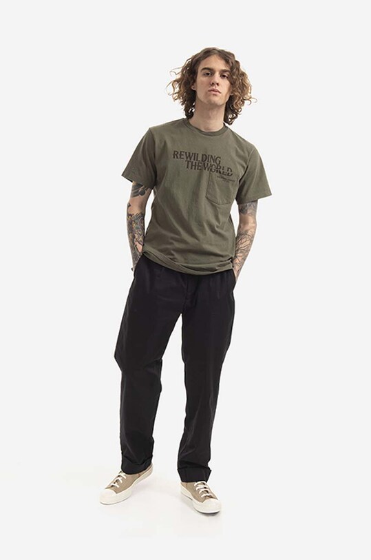 Engineered Garments cotton t-shirt 22S1H010 green SS23