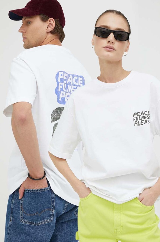 Βαμβακερό μπλουζάκι Samsoe Samsoe βαμβάκι λευκό U23200002