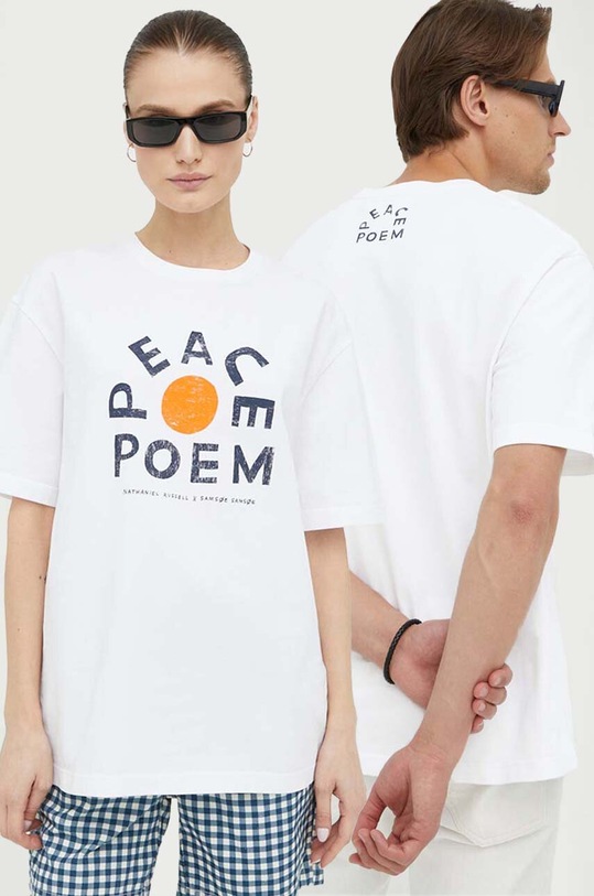 Samsoe Samsoe t-shirt bawełniany nadruk biały U23200002