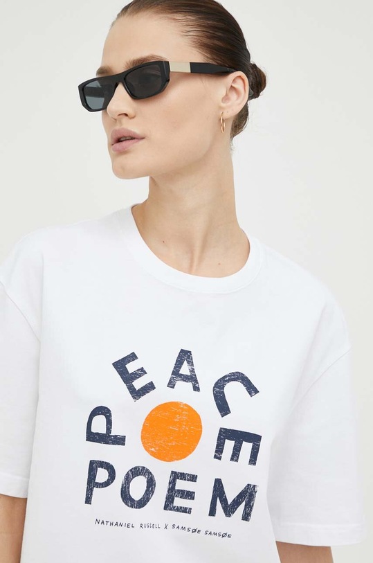 Samsoe Samsoe t-shirt bawełniany U23200002 biały