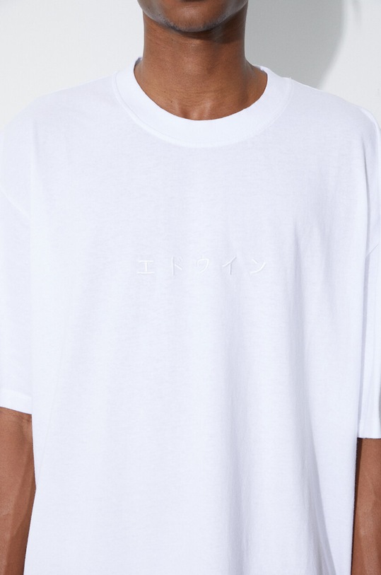 Bavlnené tričko Edwin I026745.UNGTT biela