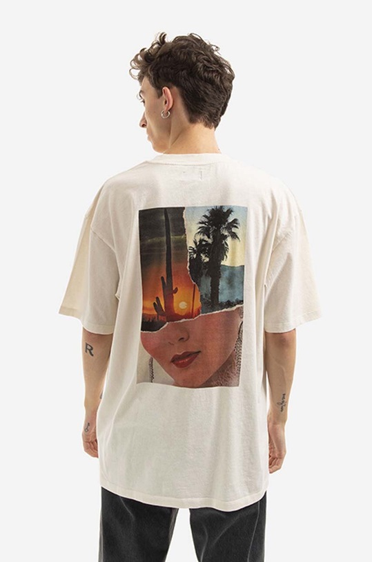 Clothing Edwin cotton T-shirt Images Of Noise TS LS I030397.WHW67 beige