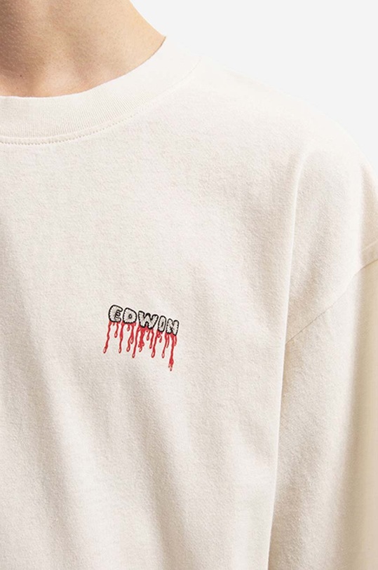 Edwin cotton T-shirt Images Of Noise TS LS beige I030397.WHW67