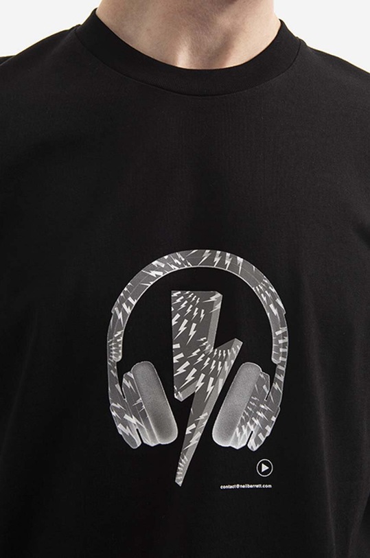 Бавовняна футболка Neil Barett Bolts чорний BJT050S.S525S.1496