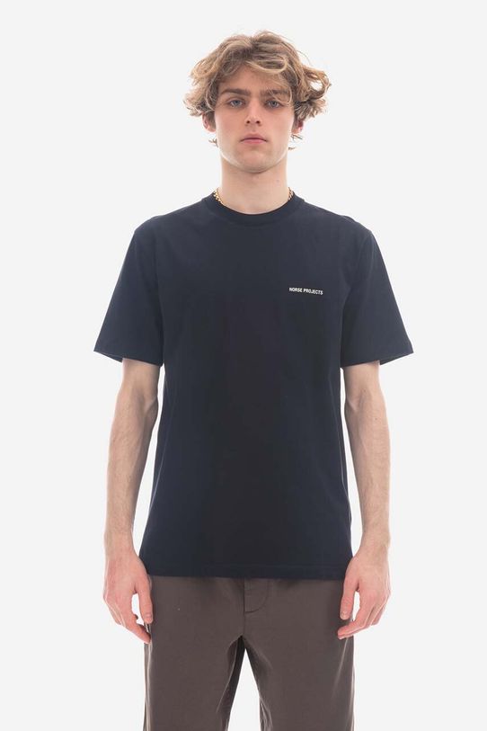 Pamučna majica Norse Projects relaxed mornarsko plava N01.0606.7004