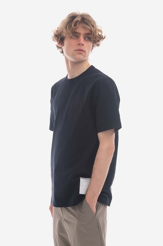 Norse Projects cotton t-shirt Holger Tab Series N01.0630.7004 navy