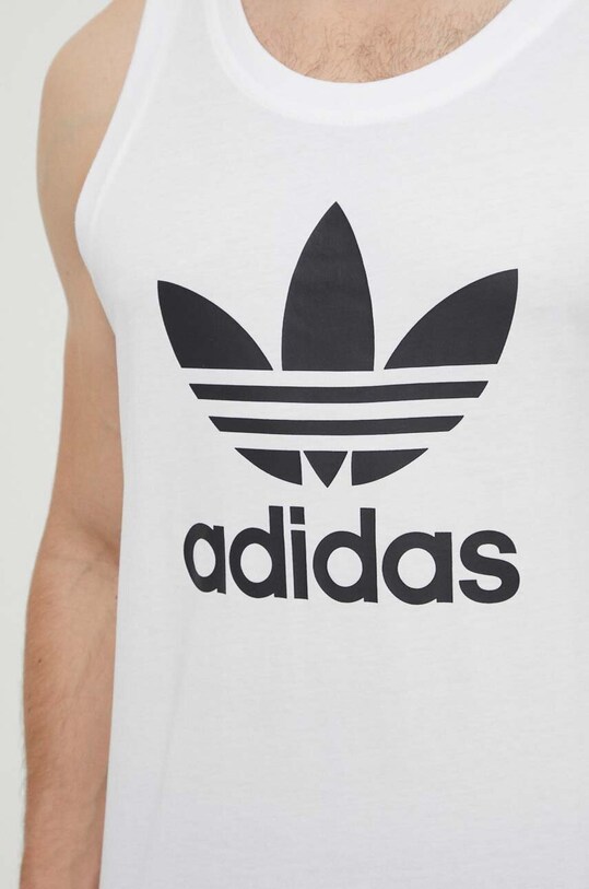 adidas Originals top din bumbac Adicolor Classics Trefoil Tank IA4808 alb
