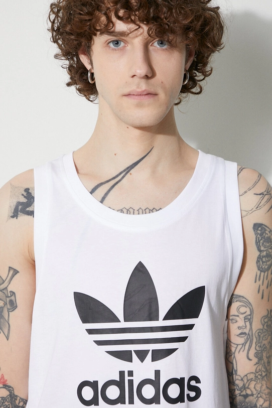 Βαμβακερό Top adidas Originals Adicolor Classics Trefoil Tank IA4808 λευκό