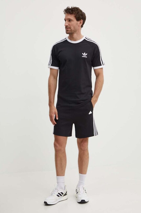adidas Originals tricou din bumbac Adicolor 3-Stripes IA4845 negru SS23