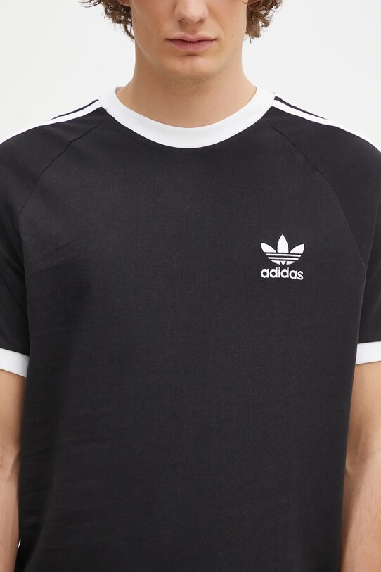 Памучна тениска adidas Originals Adicolor 3-Stripes черен IA4845