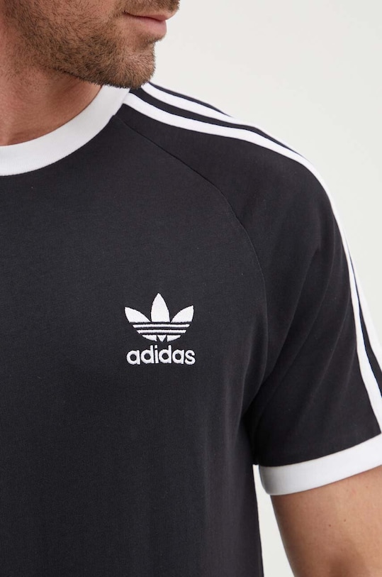 adidas Originals tricou din bumbac Adicolor 3-Stripes IA4845 negru
