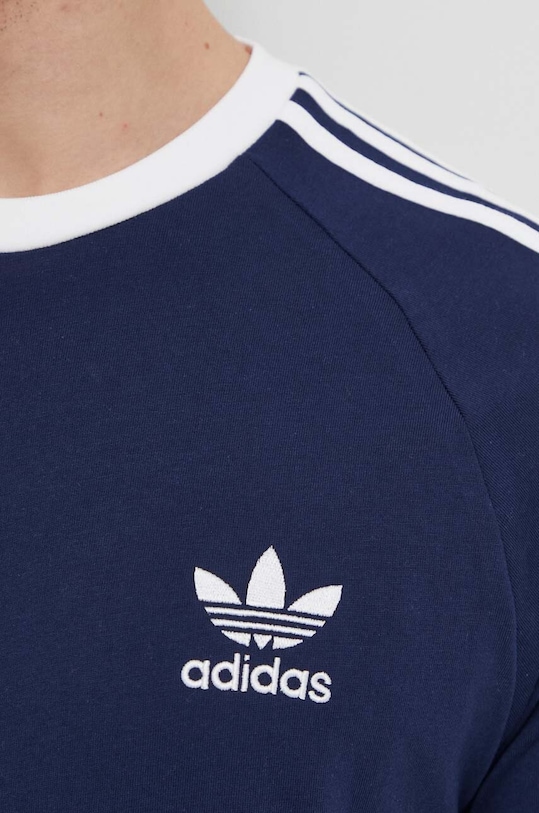 adidas Originals tricou din bumbac Adicolor 3-Stripes IA4850 bleumarin