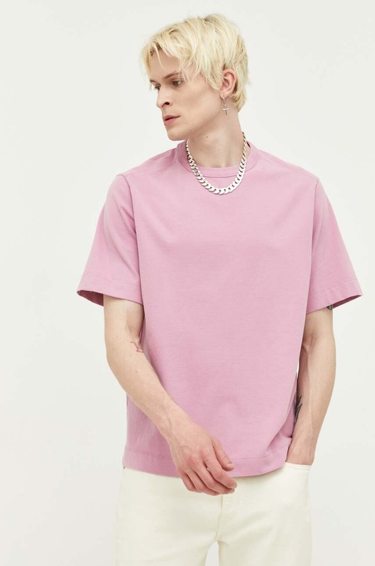 Bavlněné tričko Abercrombie & Fitch KI124.3667.600 růžová SS23