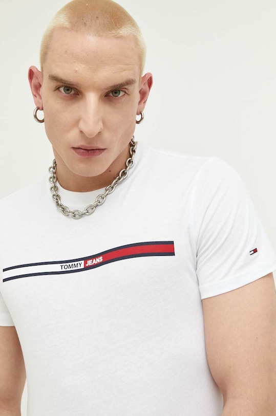 Tommy Jeans pamut póló pamut fehér DM0DM13509.PPYX