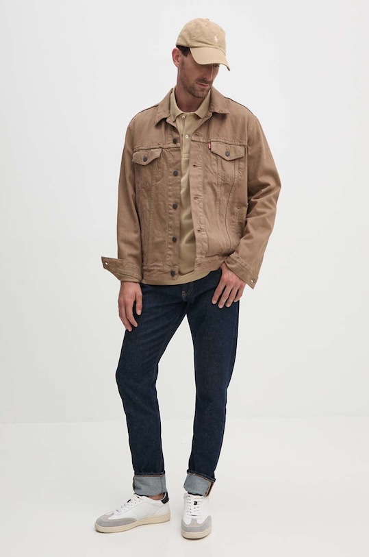 Lacoste polo bawełniane Koszulka Lacoste Polo Classic Fit L1212 02S L1212.02S beżowy AW24