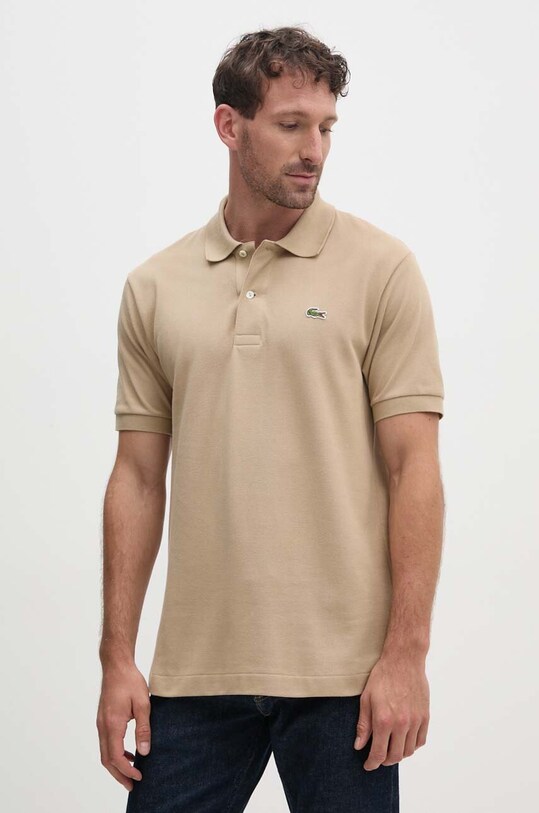 Lacoste cotton polo shirt Lacoste Polo Classic Fit L1212 02S cotton brown L1212.02S