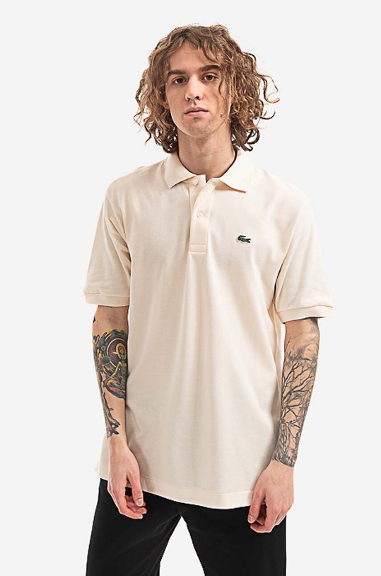 Lacoste polo bawełniane Classic Fit bawełna beżowy L1212.XFJ