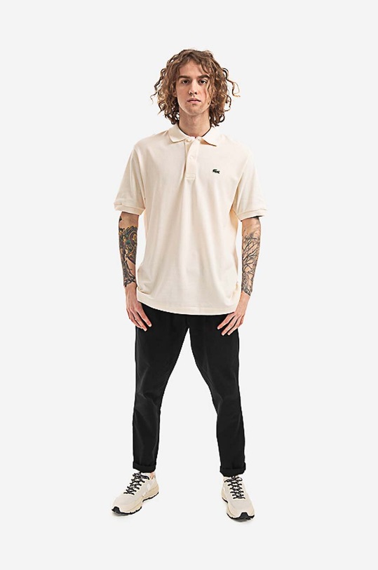 Lacoste polo bawełniane Classic Fit L1212.XFJ beżowy SS23