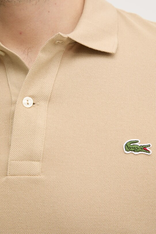 Хлопковое поло Lacoste Koszulka Lacoste Pique Polo Shirt PH4012 02S PH4012.02S бежевый