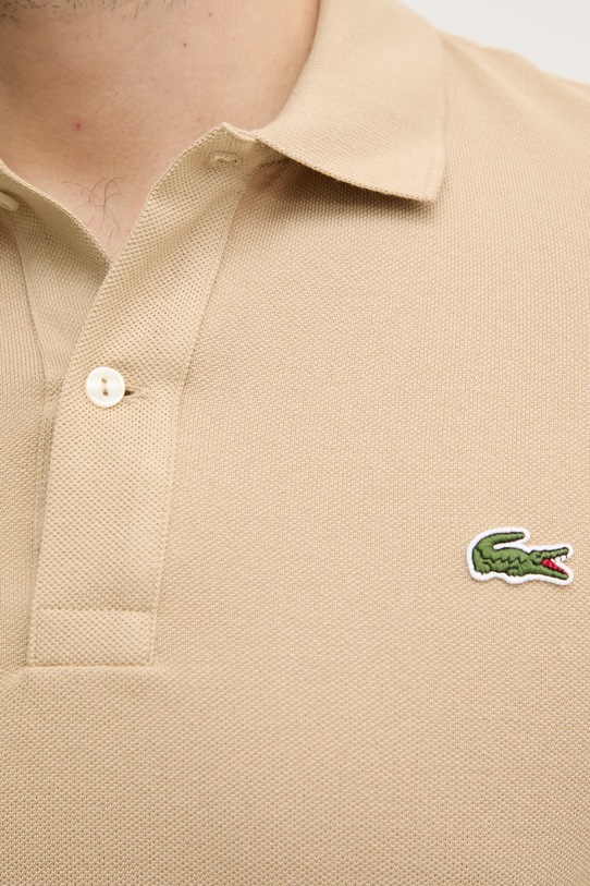 Lacoste polo bawełniane Koszulka Lacoste Pique Polo Shirt PH4012 02S PH4012.02S beżowy