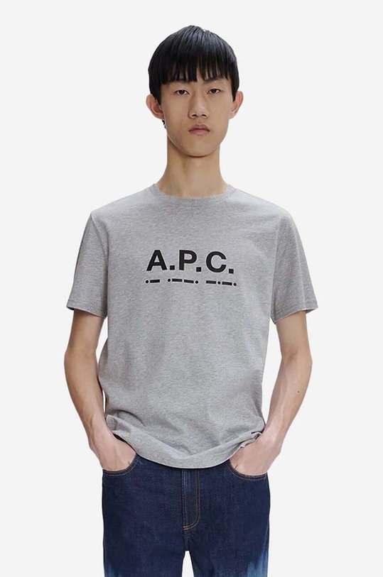 A.P.C. cotton T-shirt Sven regular gray CODEU.M26199