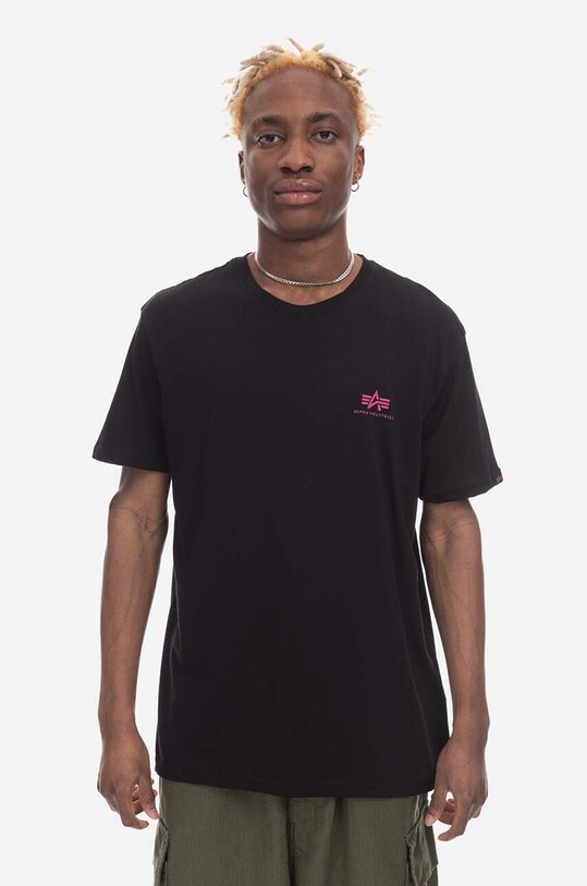 Alpha Industries tricou din bumbac Basic T Small Logo uni negru 188505.693
