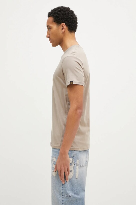 Βαμβακερό μπλουζάκι Alpha Industries Basic T-Shirt 100501.679 μπεζ AW24
