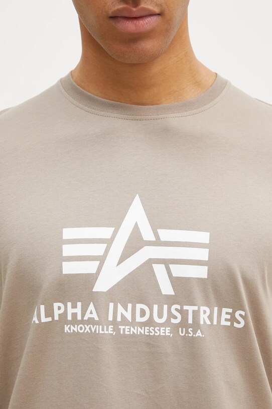 Βαμβακερό μπλουζάκι Alpha Industries Basic T-Shirt μπεζ 100501.679