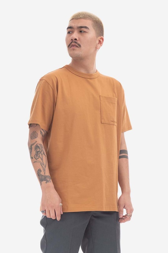Odzież New Balance t-shirt bawełniany MT23567TOB pomarańczowy