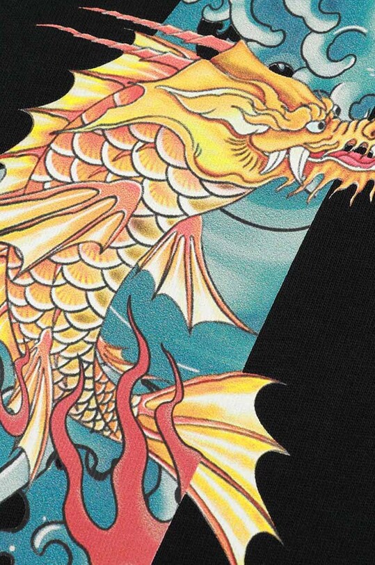 Evisu t-shirt bawełniany 2ESHTM3TS590RXCT czarny SS23